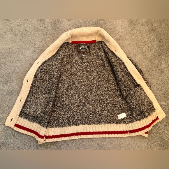 Roots Canada Heritage Cabin shawl collar sweater cardigan S Small wool grey mix - Picture 4 of 6